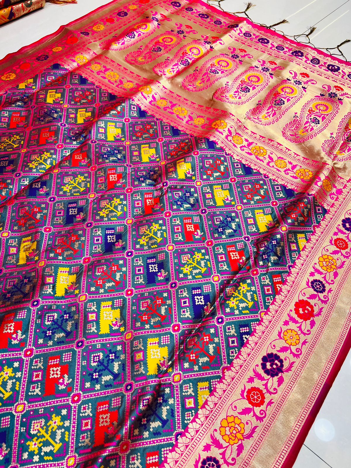 A Patola silk By Policona Fab Designer Non Catalog Sarees